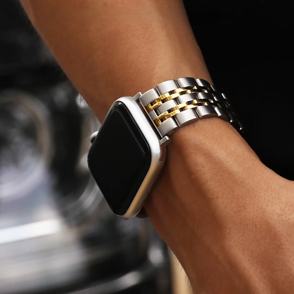 【高級感を纏う】ツインラインステンレスバンド【アップルウォッチ】