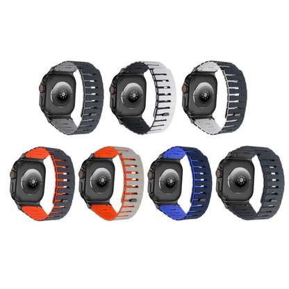 【しっかりフィット】マグネットロックシリコンバンド【アップルウォッチ】