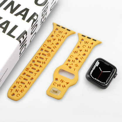 [11 colors available] Typographic silicone band [Apple Watch]