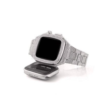 [3 colors available with integrated case] Luxury crystal band [Apple Watch]