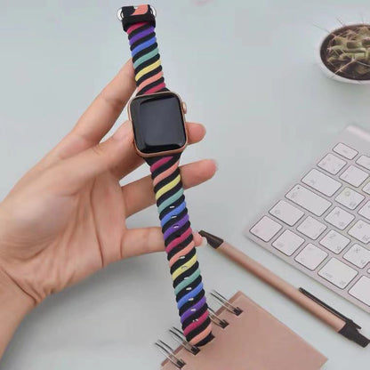 [10 colors available] 2-color twisted silicone band [Apple Watch]