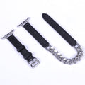 Double-wrapped double-loop leather chain band for Apple Watch