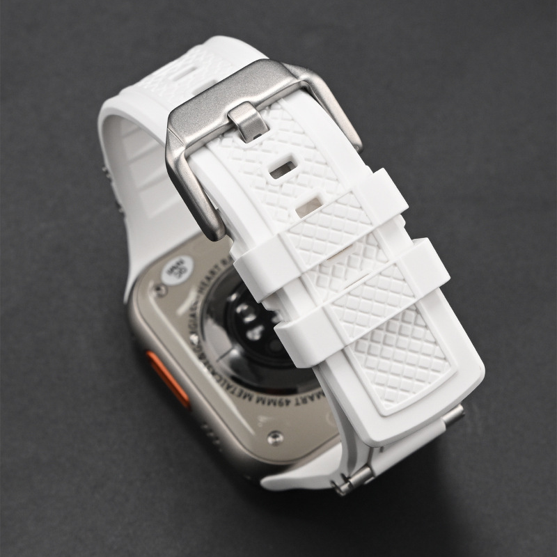 【汗でも快適】メタルパーツシリコンバンド【アップルウォッチ】