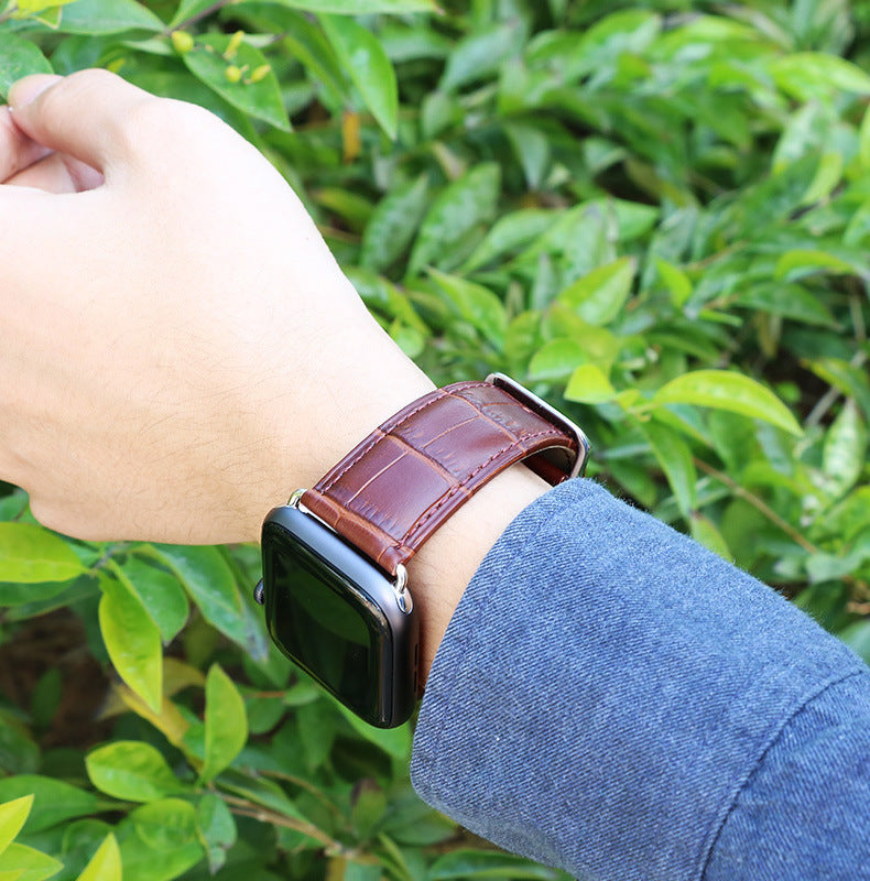 Elegant grained leather band for Apple Watch (4 colors available)