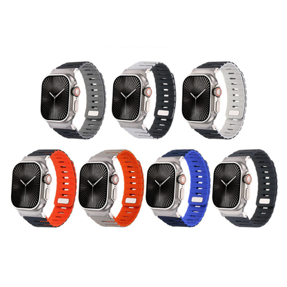 【しっかりフィット】マグネットロックシリコンバンド【アップルウォッチ】