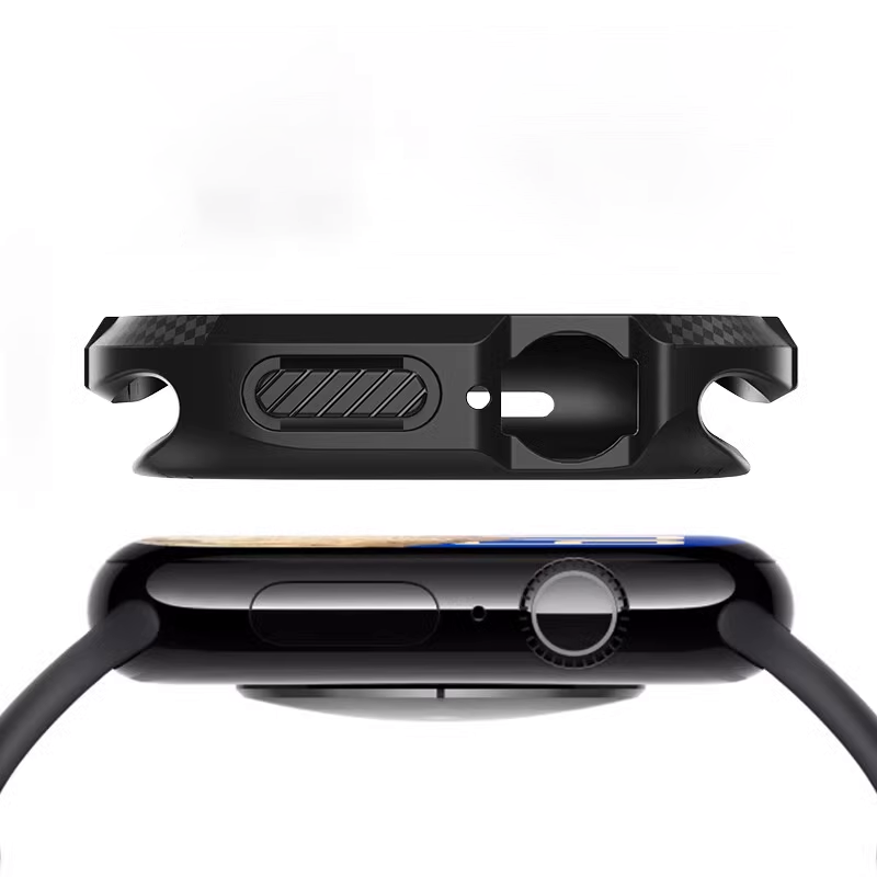 [Glass-free double-sided protection] Carbon pattern protective case [Apple Watch]