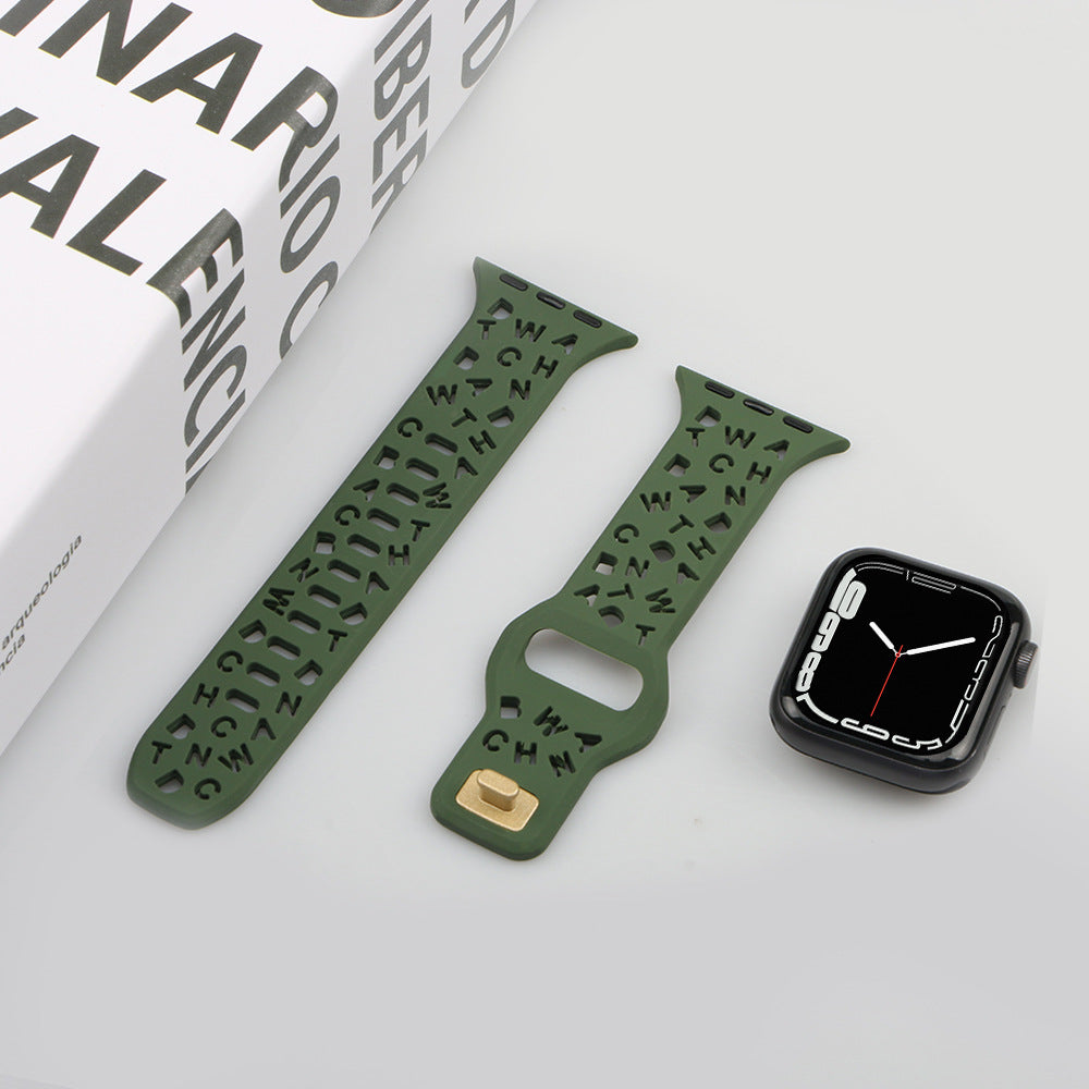 [11 colors available] Typographic silicone band [Apple Watch]