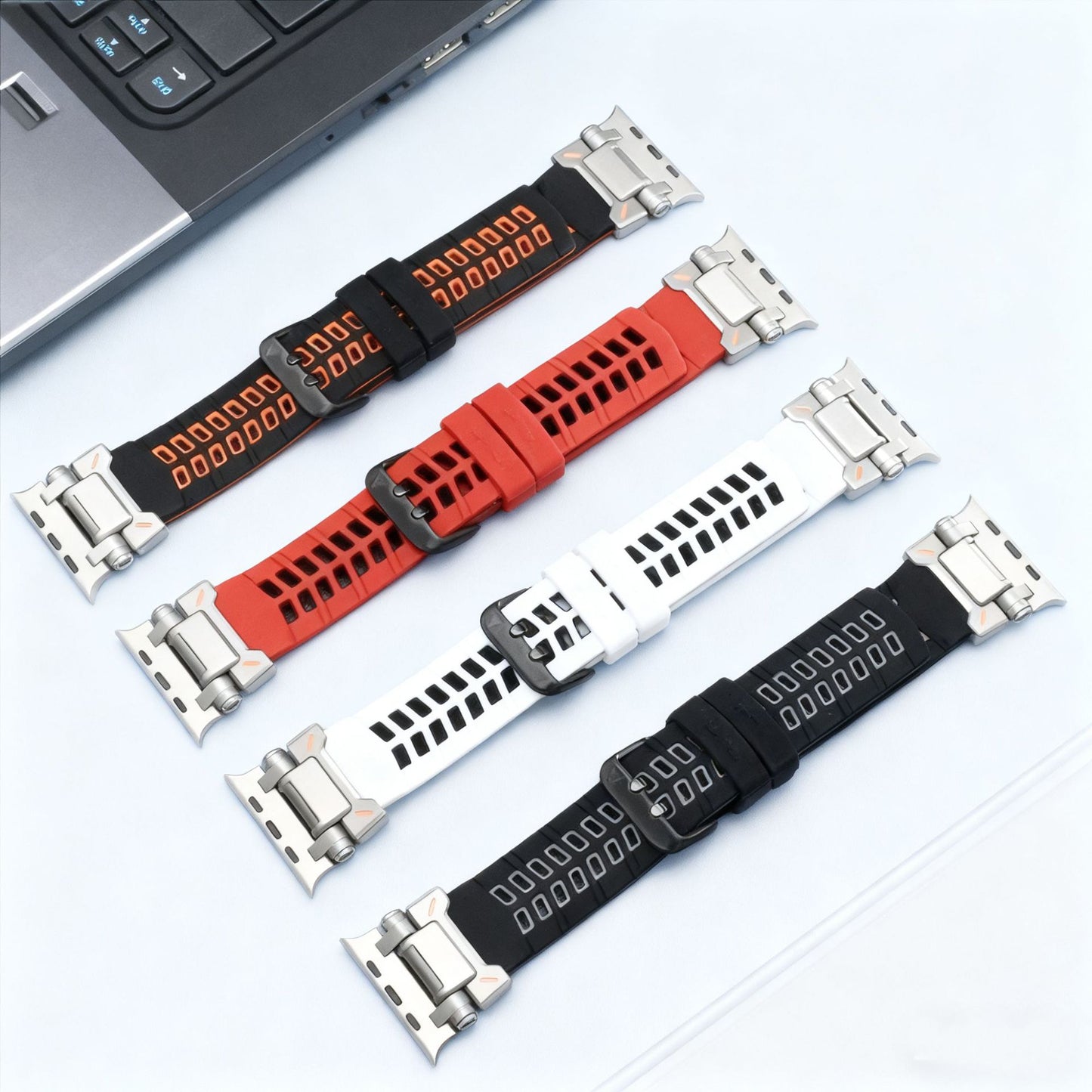 【通気性抜群】ダブルホールシリコンバンド【アップルウォッチ】