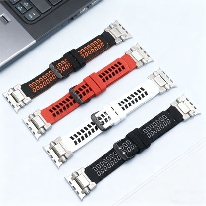 【通気性抜群】ダブルホールシリコンバンド【アップルウォッチ】