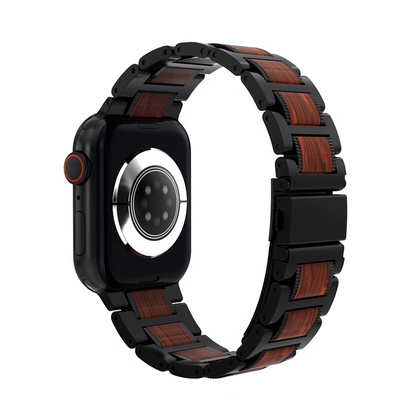 [2 colors available] Wood in stainless steel band [Apple Watch]