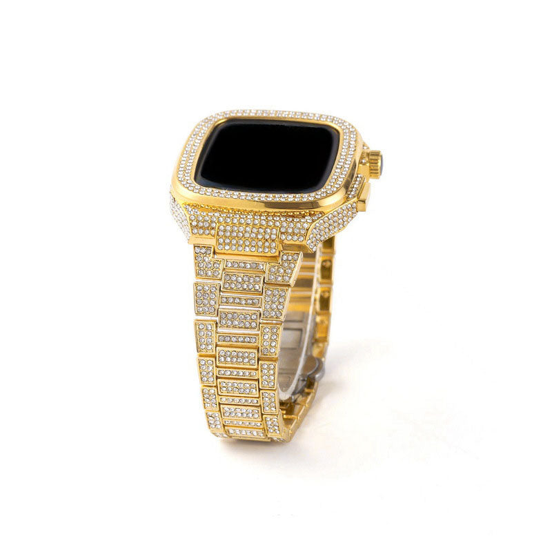 [3 colors available with integrated case] Luxury crystal band [Apple Watch]