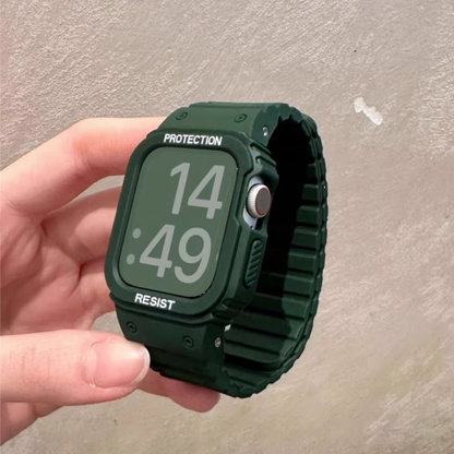 【全5色】ケース一体型マグネットシリコンバンド【アップルウォッチ】