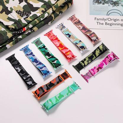 [10 colors available] Camouflage Solo Loop Nylon Band [Apple Watch]