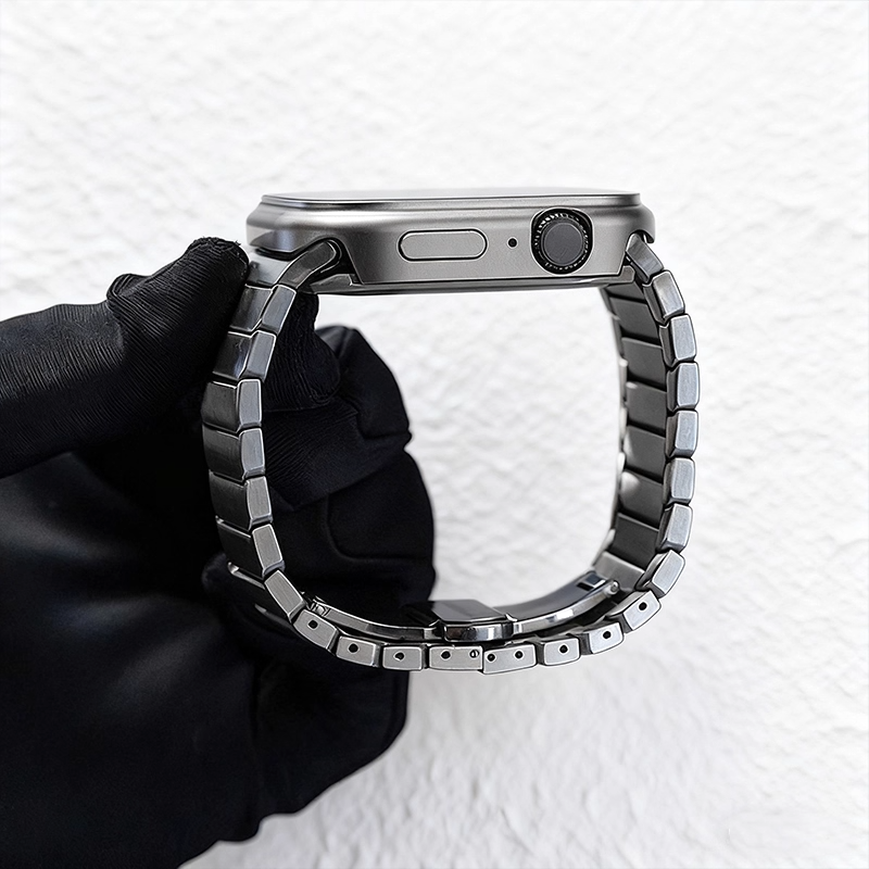Double-sided protective metal case with glass for Apple Watch