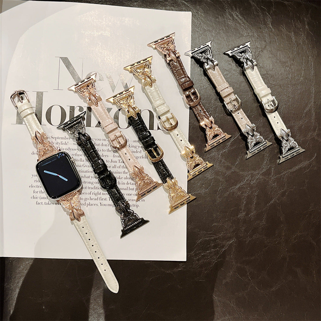 【可憐な蝶々】バタフライスリムレザーバンド【アップルウォッチ】