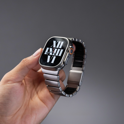 【新感覚デザイン】ツイストラバーチタンバンド【アップルウォッチ】