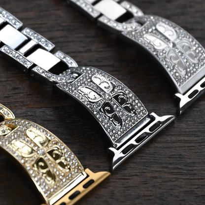 【シルバークラウン】ジュエルクロスメタルバンド【アップルウォッチ】