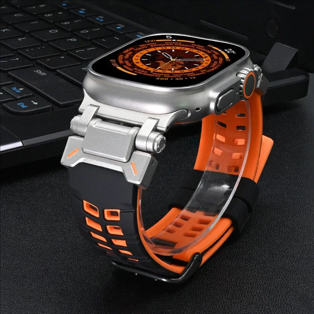 【通気性抜群】ダブルホールシリコンバンド【アップルウォッチ】