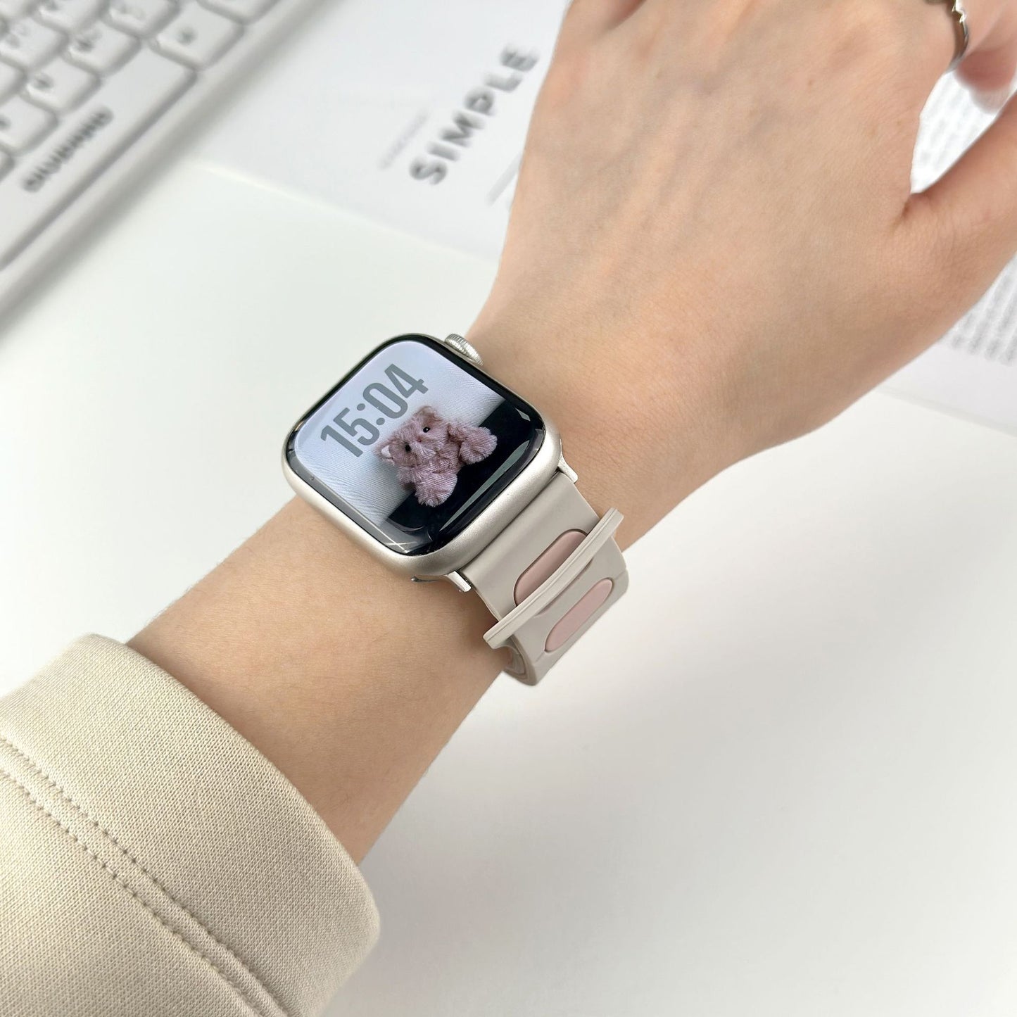 【立体バイカラー】パッドリンクシリコンバンド【アップルウォッチ】