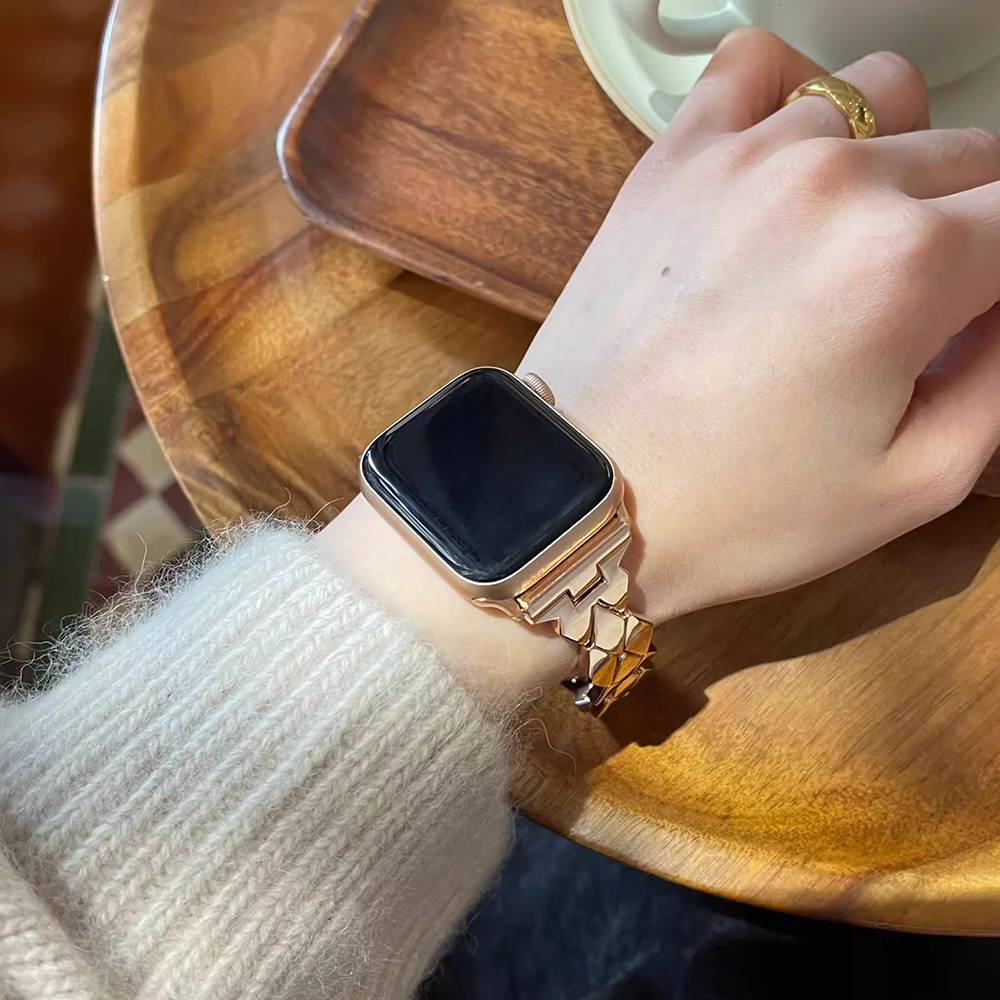 【モダン造形】ロンバスリンクメタルバンド【アップルウォッチ】