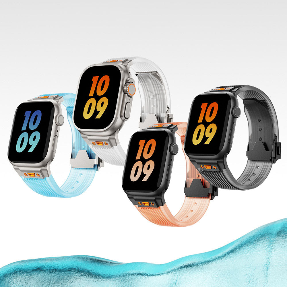 [8 colors available] Clear Water Silicone Band [Apple Watch]