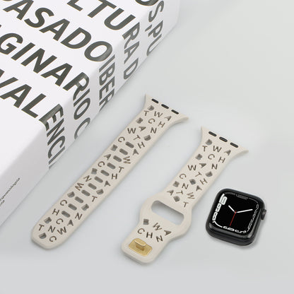 [11 colors available] Typographic silicone band [Apple Watch]