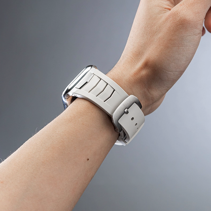 【快適な装着感】フッ素ゴムステンレスバンド【アップルウォッチ】