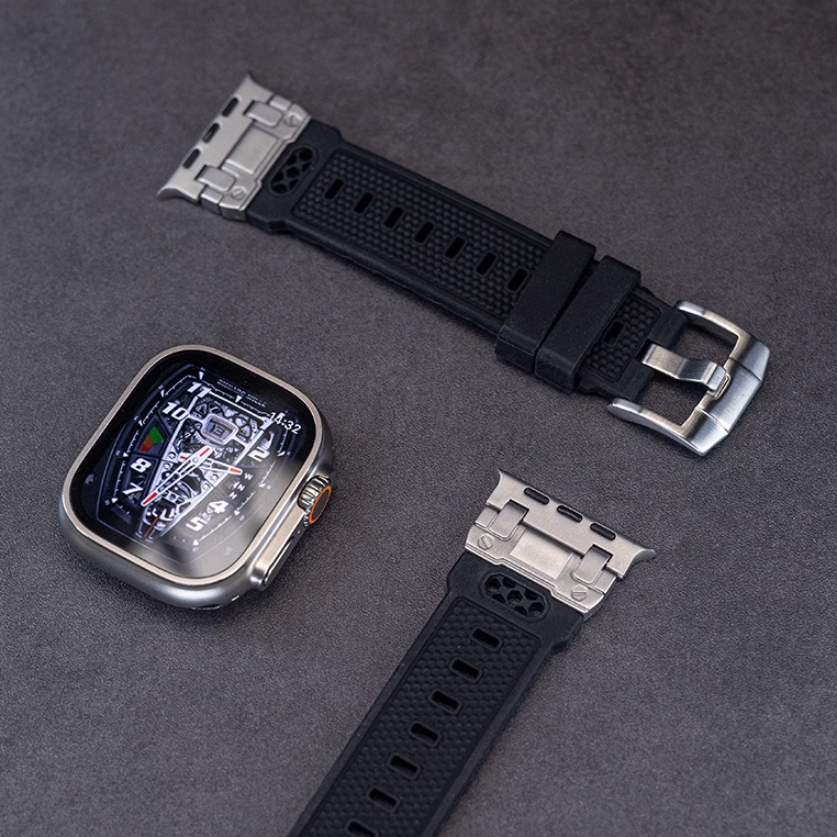 【男前デザイン】メカニカルタフシリコンバンド【アップルウォッチ】