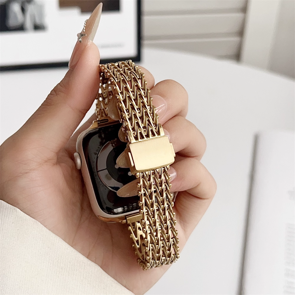 【繊細Vメッシュ】スリムメッシュマグネットバンド【アップルウォッチ】