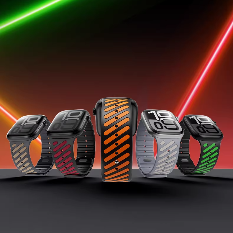 【強力マグネット】バイカラーフィットラバーバンド【アップルウォッチ】