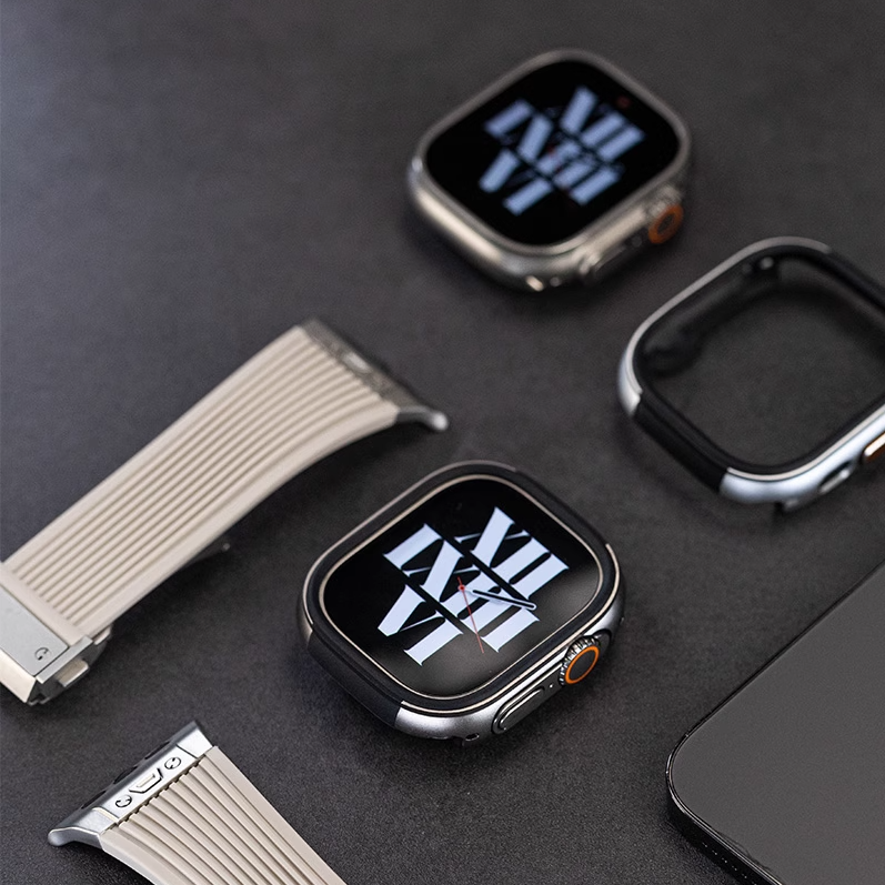 【目玉商品】メタルアクセントシリコンバンド【アップルウォッチ】