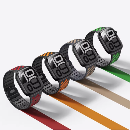 【強力マグネット】バイカラーフィットラバーバンド【アップルウォッチ】