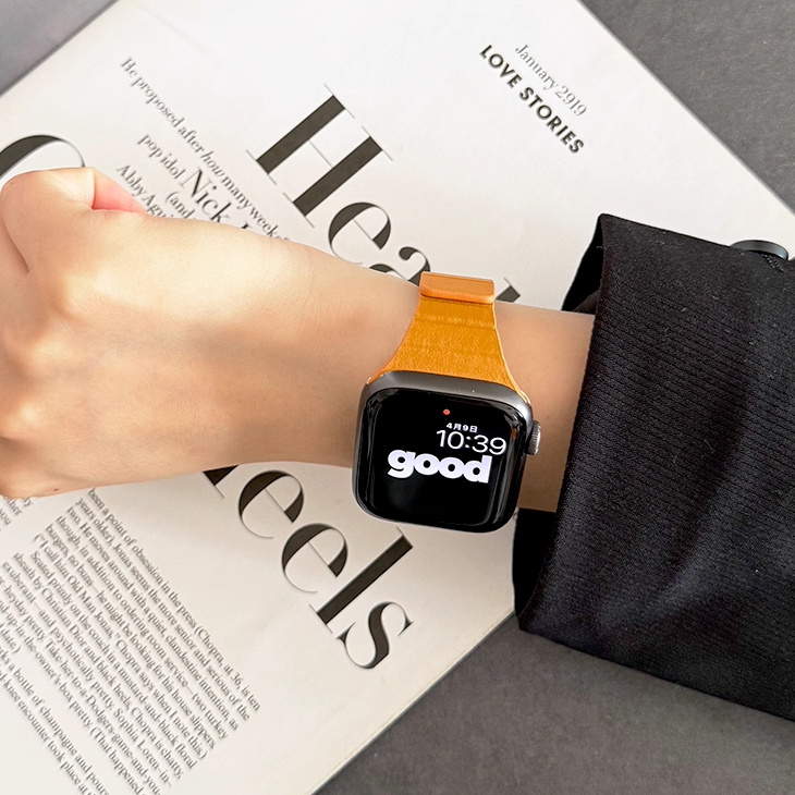 【スリムマグネット】マイクロファイバーレザーバンド【アップルウォッチ】