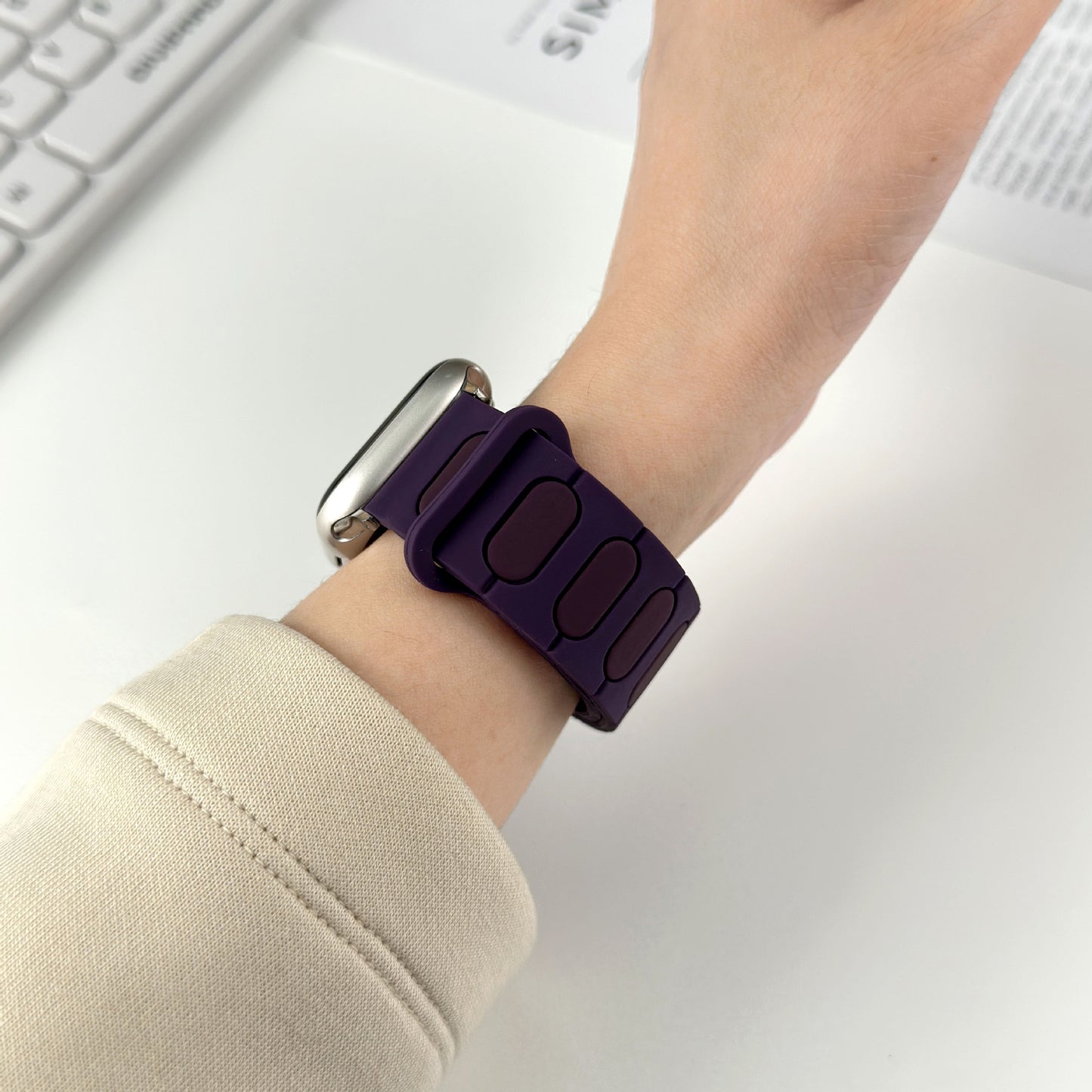 【立体バイカラー】パッドリンクシリコンバンド【アップルウォッチ】