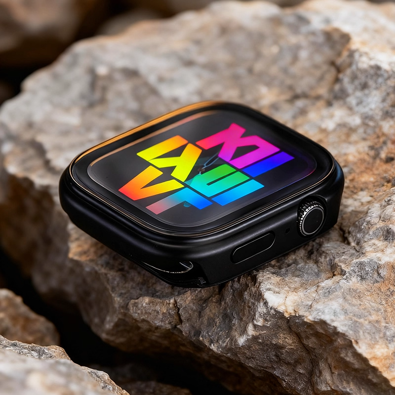 Double-sided protective metal case with glass for Apple Watch