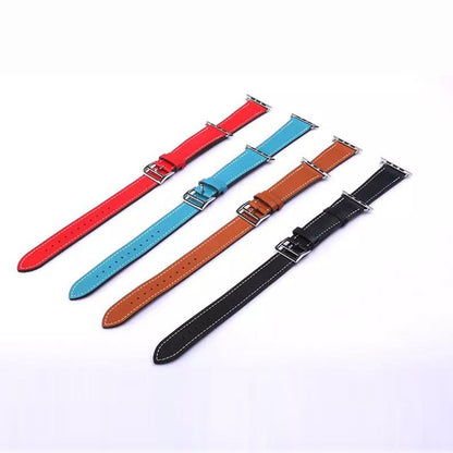 [10 colors available] Double loop leather strap [Apple Watch]