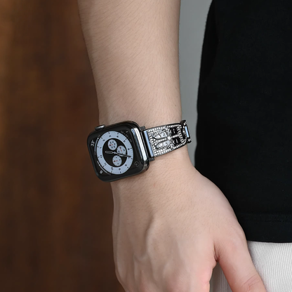 【シルバークラウン】ジュエルクロスメタルバンド【アップルウォッチ】