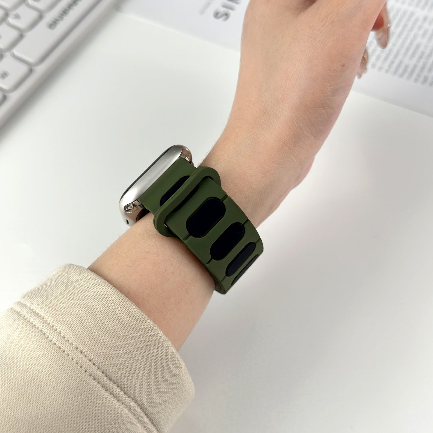 【立体バイカラー】パッドリンクシリコンバンド【アップルウォッチ】