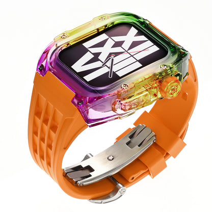 [6 colors available] Gradient crystal case integrated band [Apple Watch]