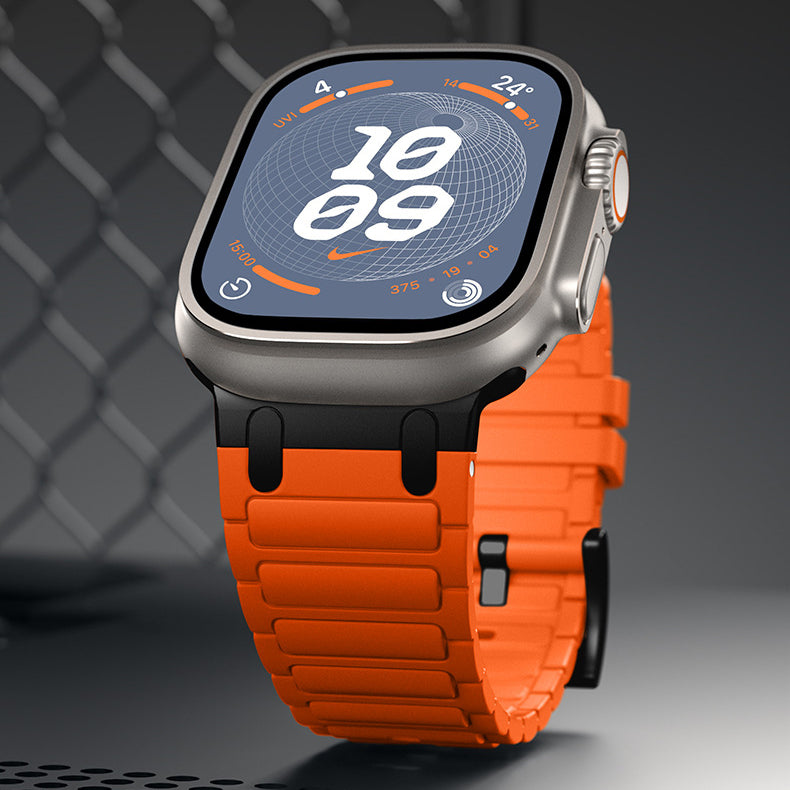 [Simple Modern] Metal Link Silicone Band [Apple Watch]