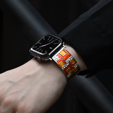 [Silver Crown] Enamel Inlay Metal Band [Apple Watch]