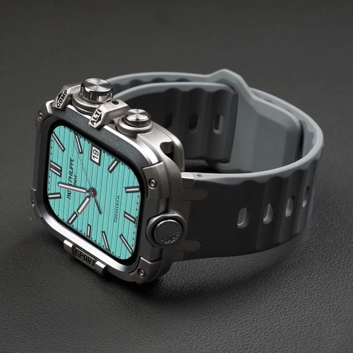 Double-sided protective metal bumper hard case for Apple Watch