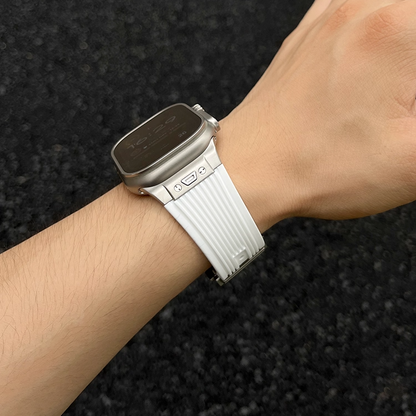 【目玉商品】メタルアクセントシリコンバンド【アップルウォッチ】