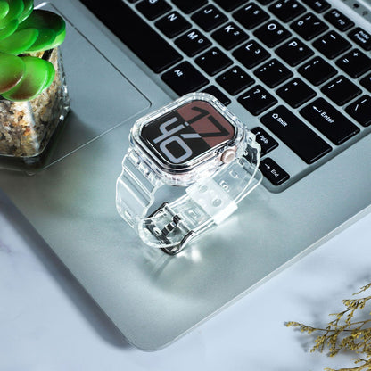 【Series 10/11対応】オールクリアTPU一体型バンド【アップルウォッチ】