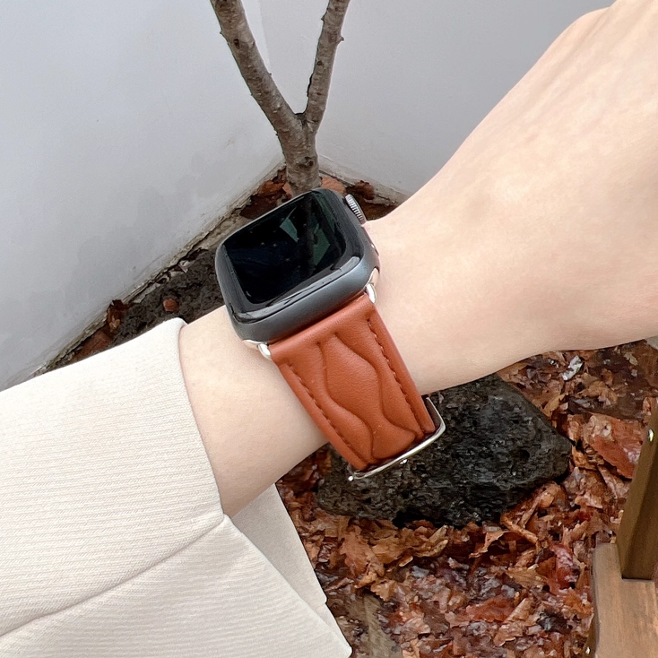 【秋の装いに】ウィーブステッチレザーバンド【アップルウォッチ】