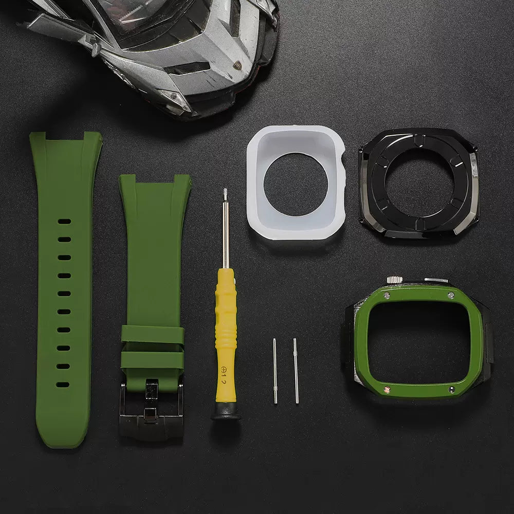 [13 colors available with integrated case] Premium metal band [Apple Watch]