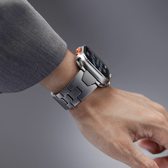 【最新デザイン】モダンカットステンレスバンド【アップルウォッチ】