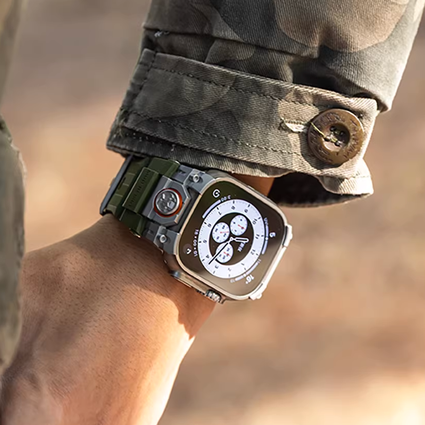 【重厚感MAX】インダストリアルシリコンバンド【アップルウォッチ】