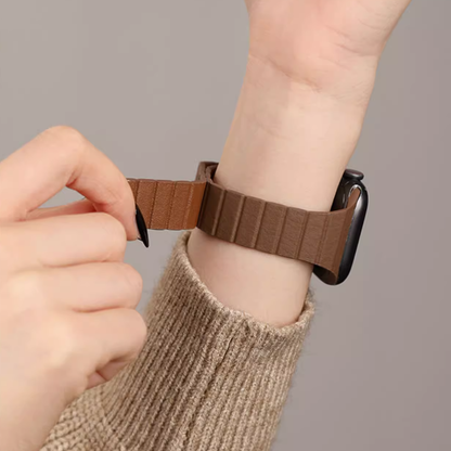 【スリムマグネット】マイクロファイバーレザーバンド【アップルウォッチ】