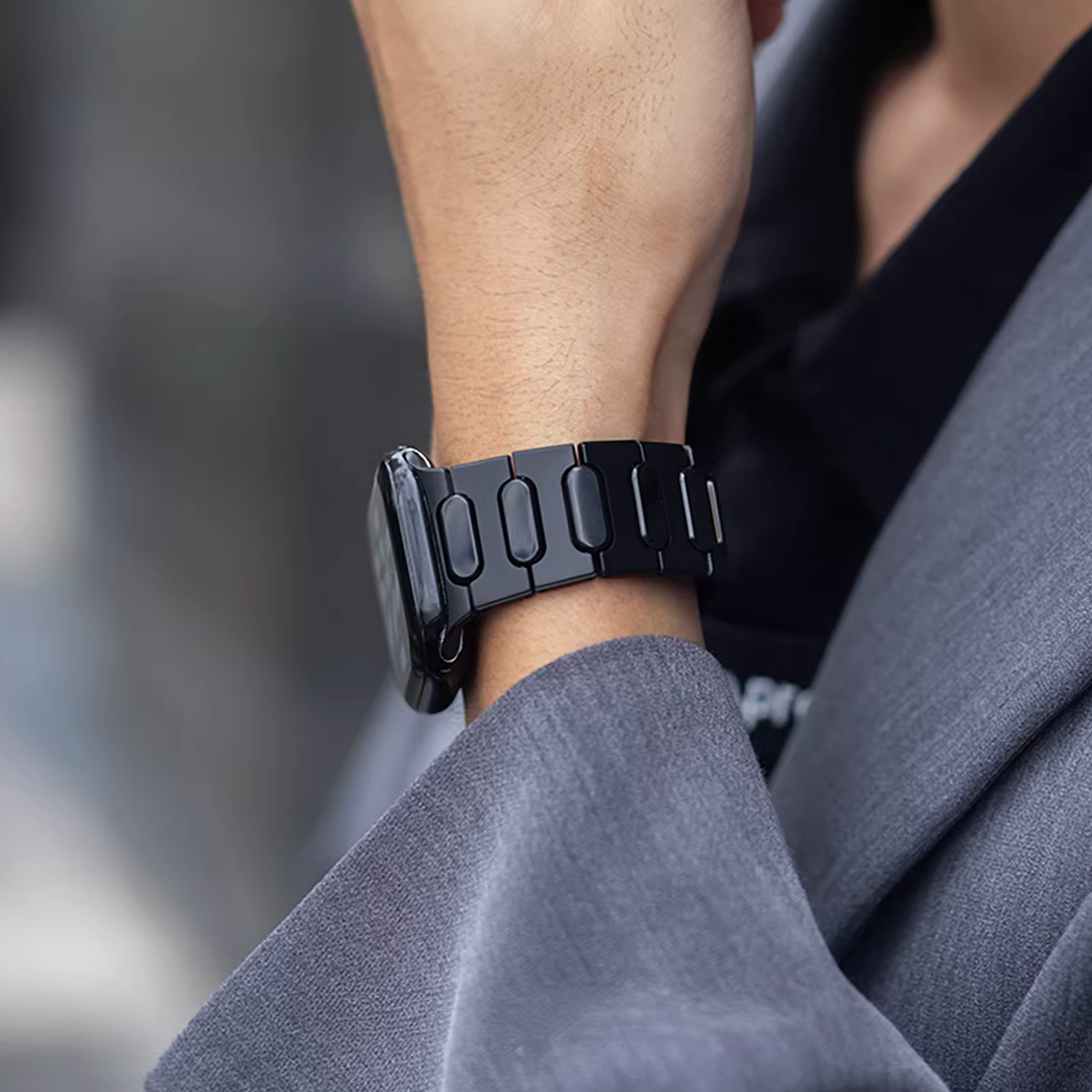 【黒の輝き】ブラックリンクチタンバンド【アップルウォッチ】